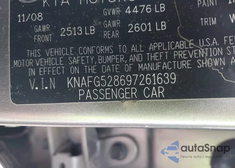 2009 Kia Rondo Lx z USA, uszkodzony, nr VIN KNAFG528697261639